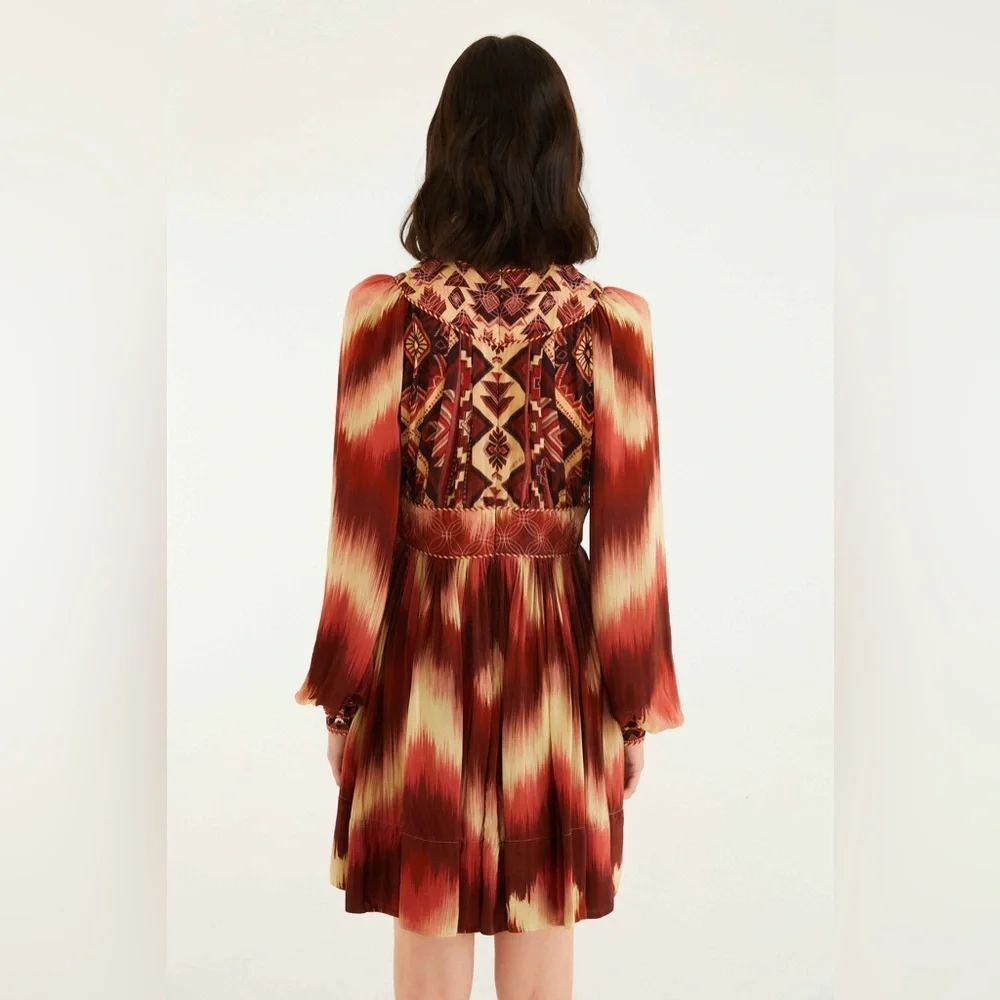 Farm Rio: Red Amanda Stripes Tapestry Quilted Mini Dress